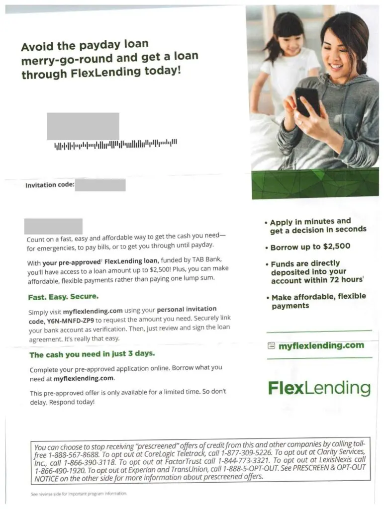 FlexLending Mail Offer