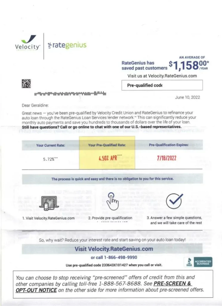 Velocity Credit Union Review Mail Offer