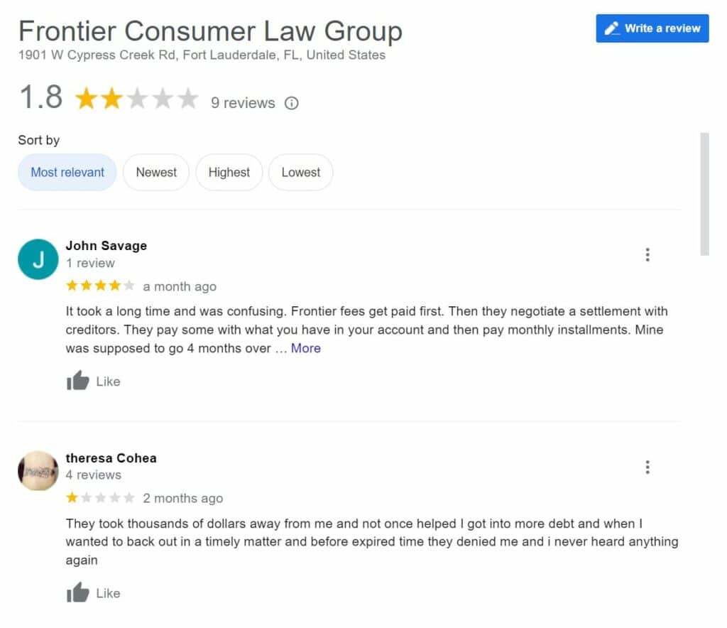 Frontier Consumer Law Group Review: Is It A Scam Or Is It Legit? 3 Capture 170
