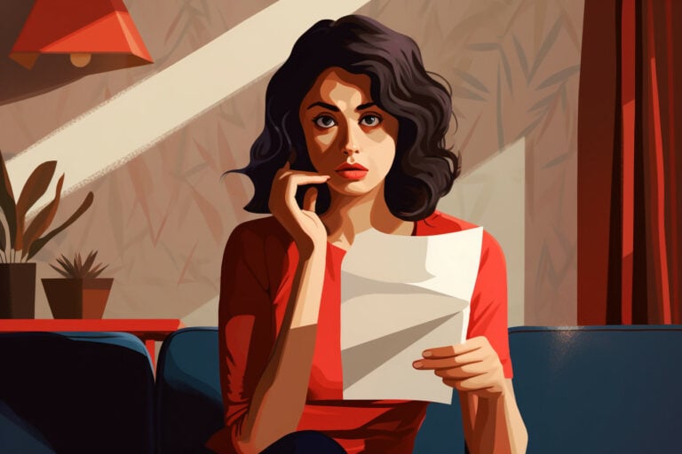 ulis6xo worried woman is shocked reading overdue debt notices i abaf7a84 5757 4f1a 8ebf 463dd9965283